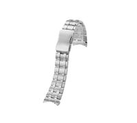 POYNMRE Gummiarmband mit gebogenem Ende, 24 mm, kompatibel Citizen JY8050 JY8051 JY8058, Silikongürtel Bogenöffnung, massives Edelstahl-Uhrenarmband for Herren(Silver)