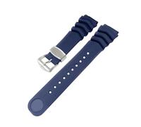 POYNMRE Harzarmband + Metallhalterring, Stahlverschluss, kompatibel mit Prospex SPR009 SKX007 SKX009, wasserdichtes Taucher-Sportuhrenarmband, 20 mm, 22(Blue silver-nologo,20mm)