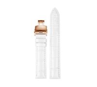 POYNMRE Helles Rindsleder-Uhrenarmband, weicher Uhrengürtel, 12 mm, 14, 16, 18, Damen-Echtlederarmband, kompatibel mit Casio, Citizen, Fossil, Lila, Weiß(White-RG Folding,16mm)