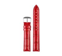 POYNMRE Helles Rindsleder-Uhrenarmband, weicher Uhrengürtel, 12 mm, 14, 16, 18, Damen-Echtlederarmband, kompatibel mit Casio, Citizen, Fossil, Lila, Weiß(Red-steel pin buckle,18mm)