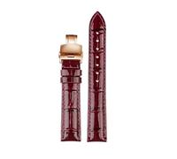 POYNMRE Helles Rindsleder-Uhrenarmband, weicher Uhrengürtel, 12 mm, 14, 16, 18, Damen-Echtlederarmband, kompatibel mit Casio, Citizen, Fossil, Lila, Weiß(Purple-RG Folding,17mm)