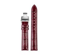 POYNMRE Helles Rindsleder-Uhrenarmband, weicher Uhrengürtel, 12 mm, 14, 16, 18, Damen-Echtlederarmband, kompatibel mit Casio, Citizen, Fossil, Lila, Weiß(Purple-steel Folding,15mm)