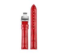 POYNMRE Helles Rindsleder-Uhrenarmband, weicher Uhrengürtel, 12 mm, 14, 16, 18, Damen-Echtlederarmband, kompatibel mit Casio, Citizen, Fossil, Lila, Weiß(Red-steel Folding,18mm)
