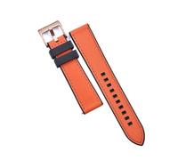 POYNMRE Hight Hybrid FPM/FKM Lederarmbänder 20mm 22mm Schnellverschluss Uhrengürtel Tauchen Wasserdichte Fluorkautschuk Uhrenarmbänder(Ore Black-Re Gd,22mm)