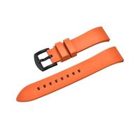POYNMRE Hochwertiges Fluorkautschuk-Uhrenarmband mit Schnellverschluss, FKM-Uhrenarmband, 18-19-20-21-22-23-24 mm, kompatibel allen Taucheruhrenarmbändern(Orange Black,22mm)