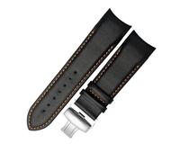 POYNMRE Kalbsleder Herrenarmband 1853 Kompatibel mit Tissot Uhrenarmband T035410A 407A Couturier 22 23 24mm Uhrenarmbänder Gürtelarmband(Black-Orange-Silver,23mm)