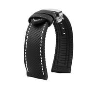 POYNMRE Kompatibel mit Breitling, Omega, IWC, Mark Nylon-Uhrenarmband gelber Gummisohle, 20 mm, 22, 23, 24, wasserdicht, Herrenarmband(Black White silver B,21mm)