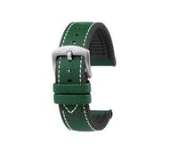 POYNMRE Kompatibel mit Breitling, Omega, IWC, Mark Nylon-Uhrenarmband gelber Gummisohle, 20 mm, 22, 23, 24, wasserdicht, Herrenarmband(Green White silver A,21mm)