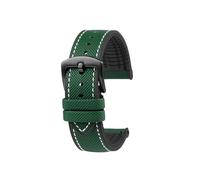 POYNMRE Kompatibel mit Breitling, Omega, IWC, Mark Nylon-Uhrenarmband gelber Gummisohle, 20 mm, 22, 23, 24, wasserdicht, Herrenarmband(Green White black A,20mm)