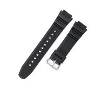 POYNMRE Kompatibel mit Casio AQ-S800W AEQ-110W F-108WH MRW-200h 18 mm massivem Edelstahl-Uhrenarmband quadratischer Schnalle aus Kunstharz und Silikon(Black-Steel-K5)