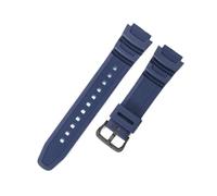 POYNMRE Kompatibel mit Casio AQ-S800W AEQ-110W F-108WH MRW-200h 18 mm massivem Edelstahl-Uhrenarmband quadratischer Schnalle aus Kunstharz und Silikon(Dark Blue-Black-K5)