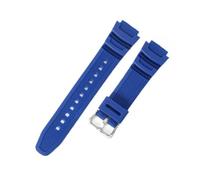 POYNMRE Kompatibel mit Casio AQ-S800W AEQ-110W F-108WH MRW-200h 18 mm massivem Edelstahl-Uhrenarmband quadratischer Schnalle aus Kunstharz und Silikon(Sky Blue-Steel-K5)