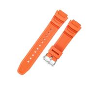 POYNMRE Kompatibel mit Casio AQ-S800W AEQ-110W F-108WH MRW-200h 18 mm massivem Edelstahl-Uhrenarmband quadratischer Schnalle aus Kunstharz und Silikon(Orange-Steel-K5)