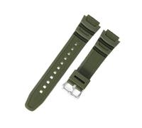 POYNMRE Kompatibel mit Casio AQ-S800W AEQ-110W F-108WH MRW-200h 18 mm massivem Edelstahl-Uhrenarmband quadratischer Schnalle aus Kunstharz und Silikon(Army Green-Steel-K5)