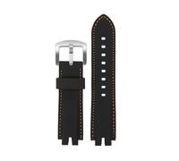 POYNMRE Kompatibel mit Casio Mountaineering PROTREK PRW-3000 PRW-3100 PRW-6000 PRW-6100Y PRG-300 330 Silikonarmband Herrenarmband(Black orange-silver)