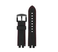 POYNMRE Kompatibel mit Casio Mountaineering PROTREK PRW-3000 PRW-3100 PRW-6000 PRW-6100Y PRG-300 330 Silikonarmband Herrenarmband(Black red -black)