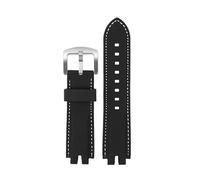 POYNMRE Kompatibel mit Casio Mountaineering PROTREK PRW-3000 PRW-3100 PRW-6000 PRW-6100Y PRG-300 330 Silikonarmband Herrenarmband(Black white-silver)