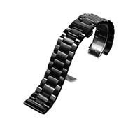 POYNMRE Kompatibel mit Casio PRG-600YB/PRG-650/PRW-6600 GA2000 Edelstahlarmband 24 mm Herrenarmband aus schwarzem Metall(C Black)