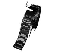 POYNMRE Kompatibel mit Casio PRG-600YB/PRG-650/PRW-6600 GA2000 Edelstahlarmband 24 mm Herrenarmband aus schwarzem Metall(B Black)