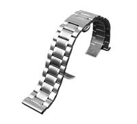 POYNMRE Kompatibel mit Casio PRG-600YB/PRG-650/PRW-6600 GA2000 Edelstahlarmband 24 mm Herrenarmband aus schwarzem Metall(C silver)