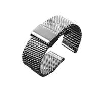 POYNMRE Kompatibel mit Casio PRG-600YB/PRG-650/PRW-6600 GA2000 Edelstahlarmband 24 mm Herrenarmband aus schwarzem Metall(D silver)
