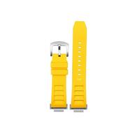 POYNMRE Kompatibel mit Casio Strap GM-5600 DW5600/DW5610 GM-110 Serie Fluoro Gummi Armband Sport Silikon herren Uhr Zubehör 16mm(Yellow Silver)
