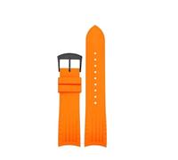 POYNMRE Kompatibel mit Citizen Blue Angel Radio Wave Curved Rubber Watchband AT8020-54L 8020-03l Dunkelblaues Herren-Uhrenarmband aus Silikon, 22 mm(Orange-black pin)