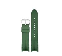 POYNMRE Kompatibel mit Citizen Blue Angel Radio Wave Curved Rubber Watchband AT8020-54L 8020-03l Dunkelblaues Herren-Uhrenarmband aus Silikon, 22 mm(D green-steel pin)
