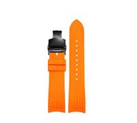 POYNMRE Kompatibel mit Citizen Blue Angel Radio Wave Curved Rubber Watchband AT8020-54L 8020-03l Dunkelblaues Herren-Uhrenarmband aus Silikon, 22 mm(Orange-black Folding)