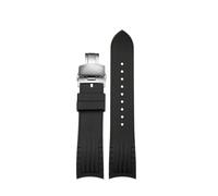 POYNMRE Kompatibel mit Citizen Blue Angel Radio Wave Curved Rubber Watchband AT8020-54L 8020-03l Dunkelblaues Herren-Uhrenarmband aus Silikon, 22 mm(Black-steel Folding)