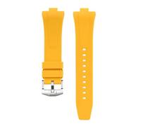 POYNMRE Kompatibel mit Citizen NJ0150 NJ0151 NJ0158 Uhr Fluorkautschukband FKM Armband Herrenarmband Schnellverschluss-Armband(Yellow)
