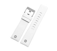POYNMRE Kompatibel mit DIESEL Echtlederarmband DZ7311 DZ7332 DZ4318 DZ4323 Uhrenarmband Schwarz Braun Weiß Herrenarmband 22mm 24mm 26mm 28mm 30m(White silver rivet,30mm)