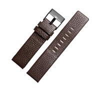 POYNMRE Kompatibel mit DIESEL Echtlederarmband DZ7311 DZ7332 DZ4318 DZ4323 Uhrenarmband Schwarz Braun Weiß Herrenarmband 22mm 24mm 26mm 28mm 30m(Brown black buckle,27mm)