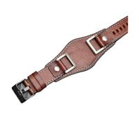 POYNMRE Kompatibel mit Fossil JR1401 JR1156 JR1157 24 mm luxuriöses Echtlederarmband Tray Gato Uhrenarmband for Herren Stahlschnallengürtel(Brown black buckle)