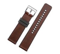 POYNMRE Kompatibel mit HUAWEI Omega Tissot IWC, Uhrenarmband aus Rindsleder Silikonunterseite, Herren, wasserdichtes Gummiarmband, Zubehör, 20 mm, 22(Dark brown SR,24mm)