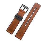 POYNMRE Kompatibel mit HUAWEI Omega Tissot IWC, Uhrenarmband aus Rindsleder Silikonunterseite, Herren, wasserdichtes Gummiarmband, Zubehör, 20 mm, 22(Brown Black buckle,20mm)