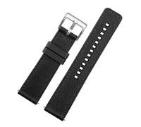 POYNMRE Kompatibel mit HUAWEI Omega Tissot IWC, Uhrenarmband aus Rindsleder Silikonunterseite, Herren, wasserdichtes Gummiarmband, Zubehör, 20 mm, 22(Black silver buckle,24mm)