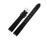 POYNMRE Kompatibel mit Swatch YSS317G LK292G/YSS317/LP131 Frauen mit echtem Leder -Uhren -Armband kleiner Seidengurt mit 12 mm(Bamboo black)
