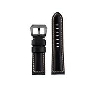 POYNMRE Leder-Uhrenarmband, kompatibel mit Panerai Retro-Uhrenarmband, Rindslederarmband, 22 mm, 24, 26, Herren-Armband, Uhrenarmband, Zubehör(Black black,22mm)