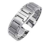 POYNMRE Massives Edelstahl-Armband, Ersatz-Metallband, kompatibel mit Ar-mani AR2447 2434 2432 2448 Herren-Uhrenkette, 22 mm, Schwarz/Silber(Silver)