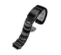 POYNMRE Massives Edelstahlarmband, kompatibel mit Casio-Serie GST-B200, GST B200 Armband, Edelstahl-Uhrenarmband, 16 mm(A Black)