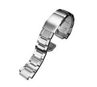 POYNMRE Massives Edelstahlarmband, kompatibel mit Casio-Serie GST-B200, GST B200 Armband, Edelstahl-Uhrenarmband, 16 mm(A Silver)