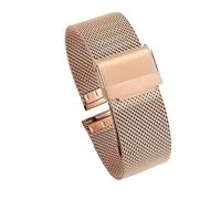 POYNMRE Milanaise-Armband aus Edelstahl, Ersatzarmband, 12 mm, 14, 16, 18, 20, 24, Schnellverschluss, 0,6 Maschenweite(Rose Gold,18mm)