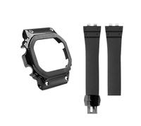 POYNMRE Modifizieren Sie das Gmw B5000 FKM-Gummi-Uhrenarmband, kompatibel mit Casio GMW-B5000 GM-B2100 Fluorkautschuk-Uhrenarmband, Metallgehäuse, Anzugzubehör(Silver case black bk,For GMW-B5000)