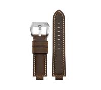 POYNMRE Modifiziertes Uhrenarmband aus Rindsleder, kompatibel mit Casio GM-2100 GA2100 GA-2100 GM110 GA-110/120 GD-110 Armband, 24 x 16 mm(Dark brown-silver)
