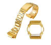POYNMRE Modifiziertes Uhrenarmband-Set, Uhrenarmband-Gehäuse, kompatibel mit Casio Square GX-56BB GXW-56, Edelstahlgehäuse, Metall-Uhrenarmband(Gold)