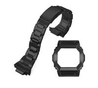 POYNMRE Modifiziertes Uhrenarmband-Set, Uhrenarmband-Gehäuse, kompatibel mit Casio Square GX-56BB GXW-56, Edelstahlgehäuse, Metall-Uhrenarmband(Noir)