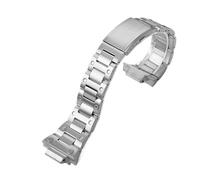 POYNMRE Modifiziertes Uhrenarmband-Set, Uhrenarmband-Gehäuse, kompatibel mit Casio Square GX-56BB GXW-56, Edelstahlgehäuse, Metall-Uhrenarmband(Silver band)