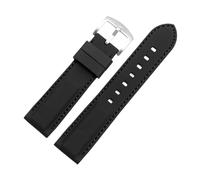 POYNMRE Outdoor-Sport-Silikon-Uhrenarmband, geeignet for Tissot, Mido, Casio, universelles Herren-Silikonband(A BK black line SK,20mm width)