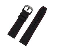 POYNMRE Outdoor-Sport-Silikon-Uhrenarmband, geeignet for Tissot, Mido, Casio, universelles Herren-Silikonband(B BK red line BK,22mm width)